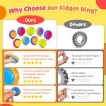 9 Pack Sensory Rings Fidget Toys for Kids