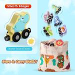 Magnetic Wooden Animal Train Set for Toddlers