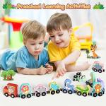 Magnetic Wooden Animal Train Set for Toddlers