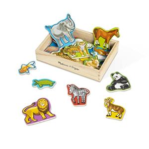 Melissa and Doug Wooden Magnetic Animals Set - Montessori Toy