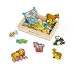 Melissa and Doug Wooden Magnetic Animals Set - Montessori Toy