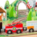 Melissa & Doug Take-Along Railroad Tabletop Playset - Wooden Train Toys