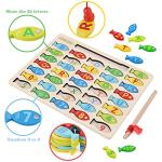 Magnetic Wooden Fishing Game for Kids: Learn Numbers and Letters