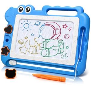 AiTuiTui Magnetic Drawing Board Toddler Toys Gift for Girls Boys, Color Sketch Writing Scribble Doodle Pad Travel Games, Educational Learning Kids Toys for Toddlers Birthday Stocking Stuffers (Blue)