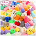 80pcs Mini Kawaii Mochi Squishy Fidget Toys