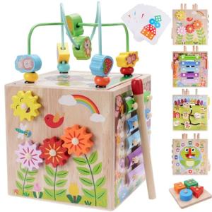 Montessori Wooden Activity Cube for Toddlers