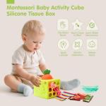 Silicone Baby Tissue Box Toy for Sensory Play