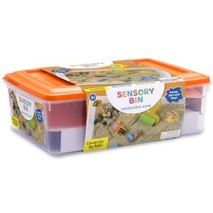 Construction Zone Sensory Bin Playset for Kids