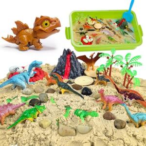 Carolart Dinosaur Sensory Bin with Glow-in-the-Dark Toys