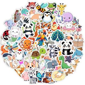 100 PCS Animal Water Bottle Stickers for Kids