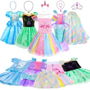 Princess Dress Up Set with Cape for Girls