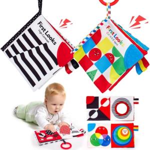 Hahaland High Contrast Baby Sensory Books (2-Pack)