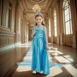 Elsa Dress Up Costume for Girls with Accessories