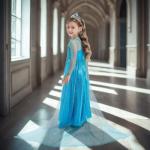 Elsa Dress Up Costume for Girls with Accessories