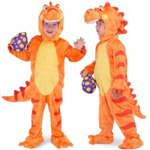Orange Dinosaur T-Rex Costume with Toy Egg