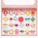 Adjustable Pink Sheep Jewel Rings for Kids