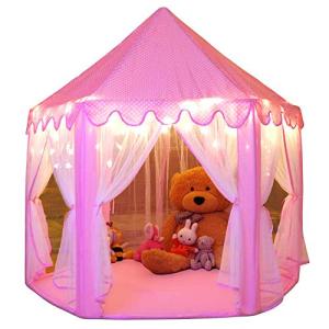Princess Castle Play Tent with Star Lights