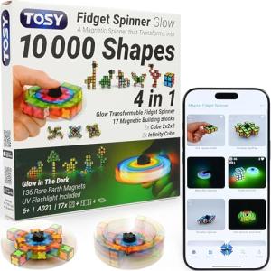 TOSY Glow Magnet Fidget Spinner - 3in1 Sensory Toy