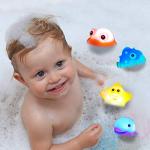 Light-Up Floating Rubber Animal Bath Toys Set