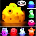 Light-Up Floating Rubber Animal Bath Toys Set