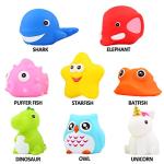 Light-Up Floating Rubber Animal Bath Toys Set