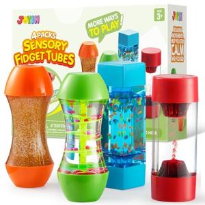 4-Pack Fidget Sensory Tubes for Kids
