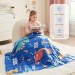 HOSUKKO 5lbs Blue Dinosaur Weighted Blanket