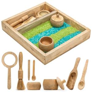 KOOKAROO Wooden Sensory Play Bin for Kids