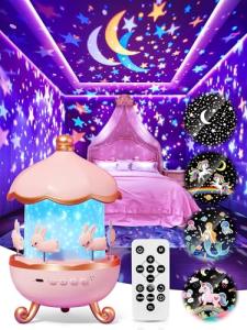 Colorful Carousel Night Light with Music & Films