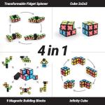 TOSY 3-in-1 Magnet Fidget Spinner and Cube
