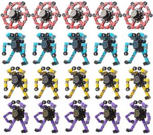 20PCS Finger Gyro Toys - Deformable Robot Fun