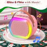 Mini Karaoke Machine with 2 Wireless Microphones