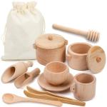 11-Piece Wooden Sensory Bin Tools Set for Kids