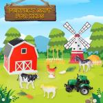 Farm Animals Sensory Bin with Tractor and Sand