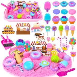 Ice Cream Play Sand Sensory Bin Set for Kids