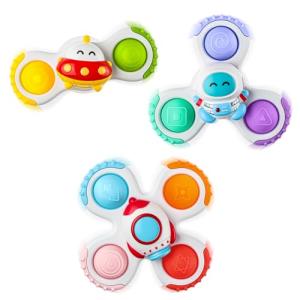 3PCS Pop Suction Cup Spinner Toys for Toddlers