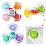 3PCS Pop Suction Cup Spinner Toys for Toddlers