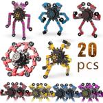 20pcs DIY Fidget Spinners and Deformable Toys