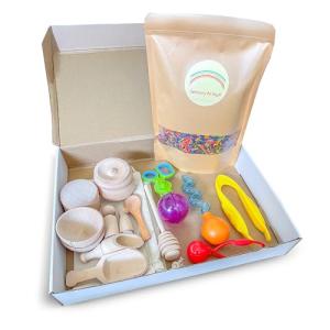 Rainbow Rice Sensory Bin Set with Tools