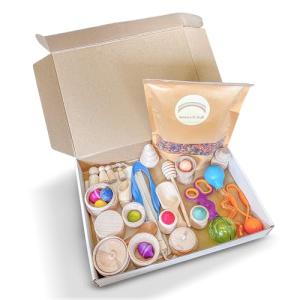 Rainbow Rice Sensory Bin Kit with 30 Tools