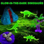 Carolart Dinosaur Sensory Bin with Glow-in-the-Dark Toys