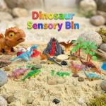 Carolart Dinosaur Sensory Bin with Glow-in-the-Dark Toys