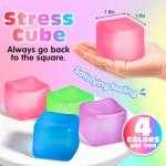 4 Pack Squishy Stress Cubes for Kids