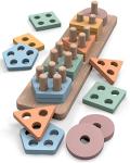 Wooden Shape Sorter and Stacking Puzzle Toy