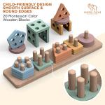 Wooden Shape Sorter and Stacking Puzzle Toy