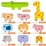 Wooden Animal Stacking Blocks for Toddlers 2-4