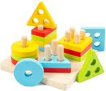 Wooden Montessori Sorting and Stacking Toys for Kids