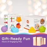 LiKee Shape Sorter Montessori Blocks for Toddlers