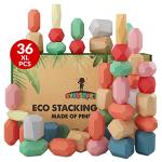 36 Pcs Wooden Stacking Blocks for Toddlers