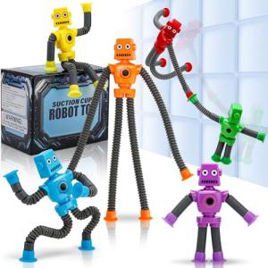 Robot Suction Cup Pop Tubes - 6 PCS Fidget Toys